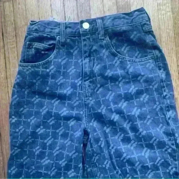 iets frans... Monogram Jeans High Rise Wide Legs Retro Sz 27W - Picture 10 of 10